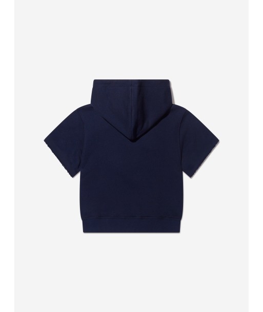 Gucci Boys Short Sleeve Hoodie in Navy Véritable concentré