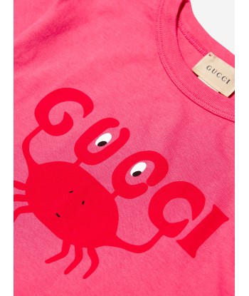 Gucci Kids Crab Logo T-Shirt in Pink des créatures d'habitude