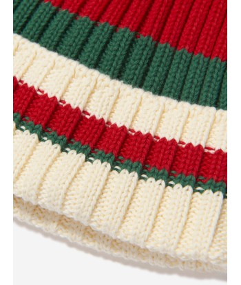 Gucci Kids Web Stripe Knitted Hat in Ivory Par le système avancé 