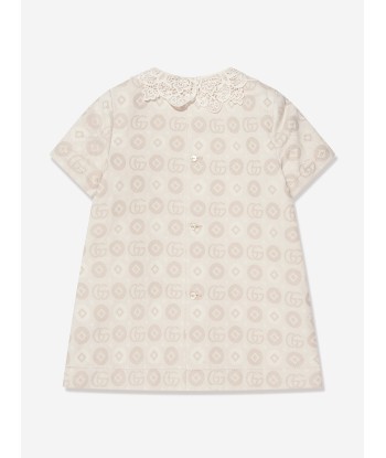 Gucci Baby Girls GG Logo Dress in Ivory Fin de série