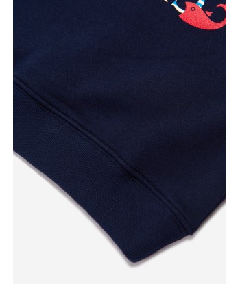 Gucci Boys Short Sleeve Hoodie in Navy Véritable concentré