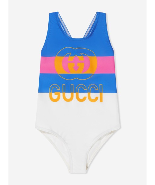 Gucci Girls Logo Swimming Costume in Blue votre restaurant rapide dans 