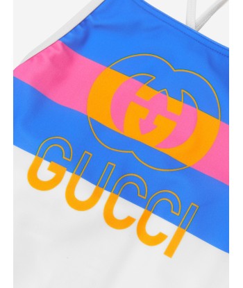 Gucci Baby Girls Logo Swimming Costume in Blue À commander