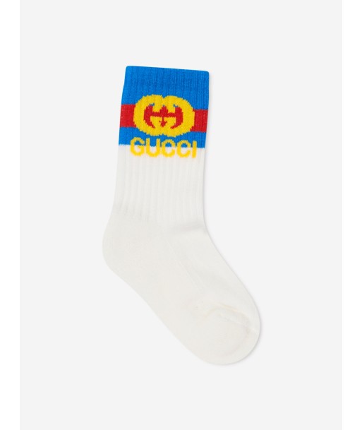 Gucci Kids GG Logo Socks in White En savoir plus