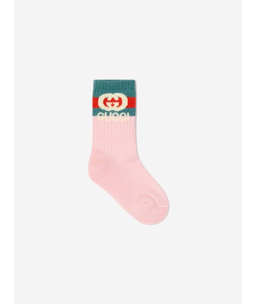 Gucci Girls GG Logo Socks in Pink Venez acheter