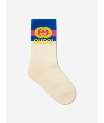 Gucci Kids GG Logo Socks in Cream Comparez et commandez 