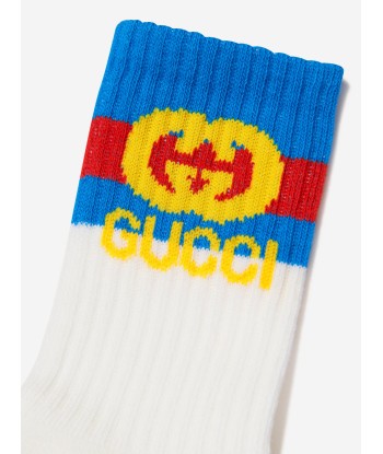 Gucci Kids GG Logo Socks in White En savoir plus