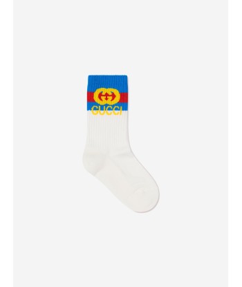 Gucci Kids GG Logo Socks in White la chaussure