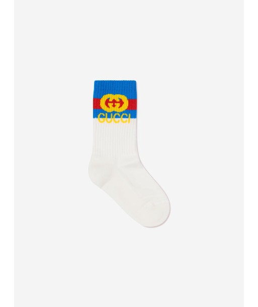 Gucci Kids GG Logo Socks in White la chaussure