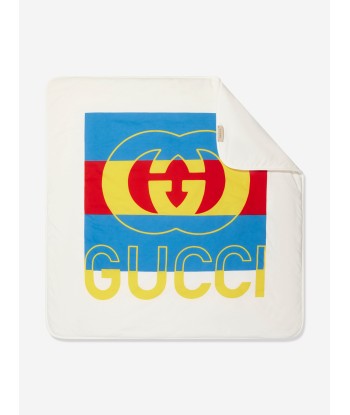 Gucci Baby Logo Blanket in White Les magasins à Paris