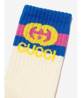 Gucci Kids GG Logo Socks in Cream Comparez et commandez 