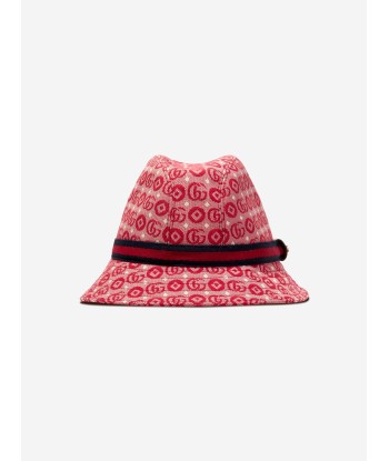 Gucci Kids Monogram Fedora in Red 2024