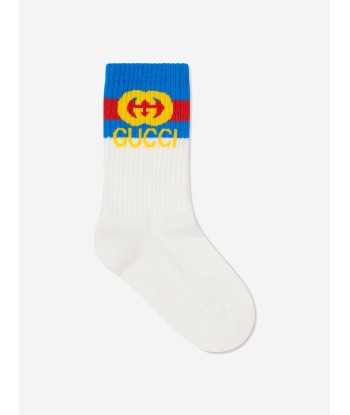 Gucci Kids GG Logo Socks in White la chaussure