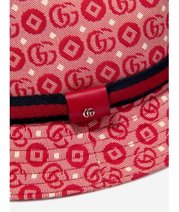 Gucci Kids Monogram Fedora in Red 2024