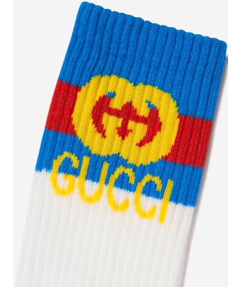 Gucci Kids GG Logo Socks in White la chaussure