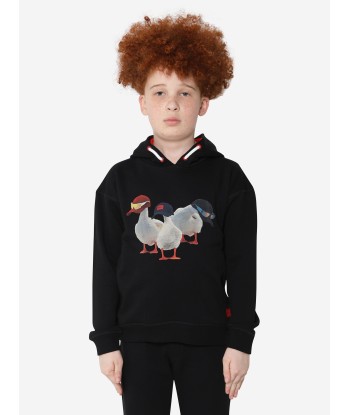 Hugo Boys Duck Print Hoodie in Black de la marque