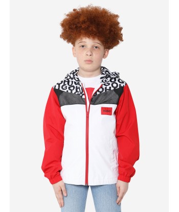 Hugo Boys Hooded Windbreaker in Red Le MVP de beaucoup