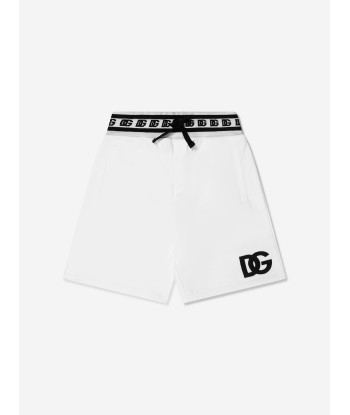 Dolce & Gabbana Boys Logo Band Shorts in White pas chere