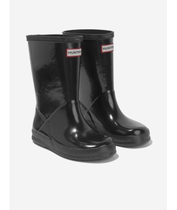 Hunter Kids Original First Classic Gloss Wellington Boots in Black Amélioration de cerveau avec