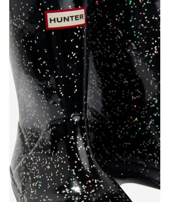 Hunter Girls Original First Classic Giant Glitter Wellington Boots in Black À commander