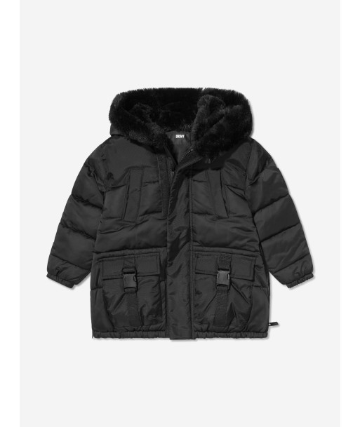 DKNY Girls Hooded Puffer Jacket Véritable concentré