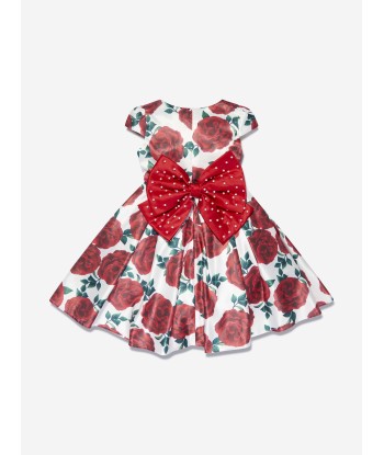 iAMe Girls Floral Printed A Line Dress in Red de pas cher