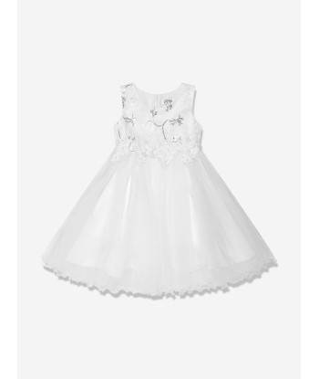 iAMe Girls Tulle Dress in White Venez acheter