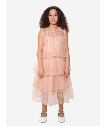 iAMe Girls Sleeveless Tiered Dress in Pink rembourrage situé sous