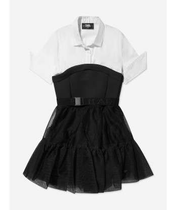 Karl Lagerfeld Girls Shirt And Tulle Dress With Belt Toutes les collections ici