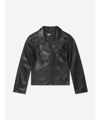 Karl Lagerfeld Girls Faux Leather Biker Jacket Par le système avancé 