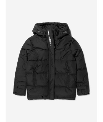 Karl Lagerfeld Boys Logo Print Puffer Jacket Dans la société mordern