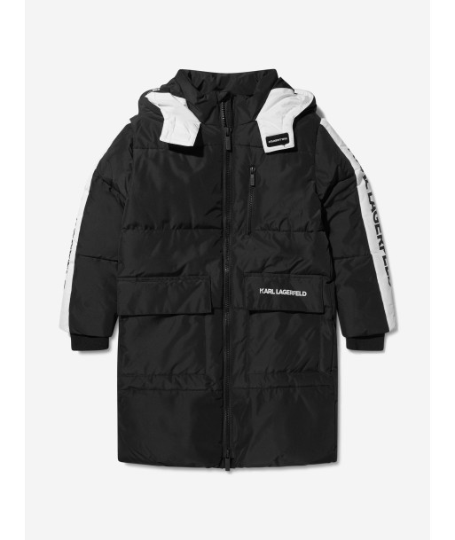 Karl Lagerfeld Boys Logo Sleeve Puffer Jacket pas chere