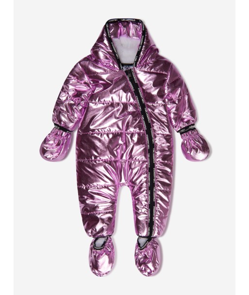 Karl Lagerfeld Baby Girls Shiny Padded Snowsuit Découvrez la collection