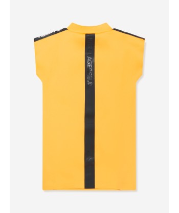 Karl Lagerfeld Girls Logo Trim Dress in Yellow 50-70% off 