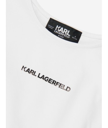 Karl Lagerfeld Girls Pleated Tiered Dress in Grey une grave pollution 