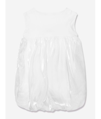 Karl Lagerfeld Girls Sleeveless Bubble Hem Dress in Ivory En savoir plus