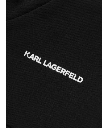 Karl Lagerfeld Kids Logo Zip Up Hoodie in Black solde