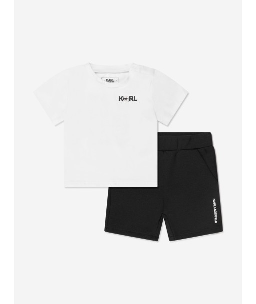 Karl Lagerfeld Baby Boys T-Shirt And Shorts Set in White En savoir plus