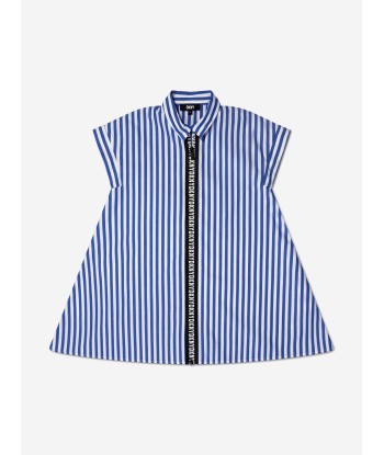 DKNY Girls Striped Shirt Dress in Blue soldes