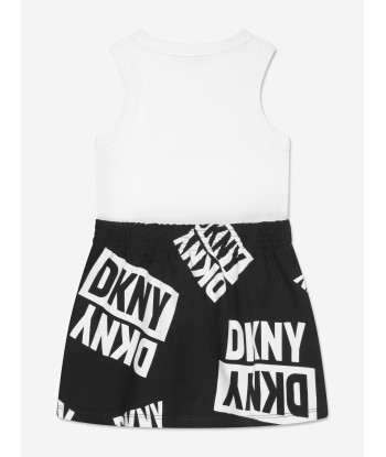 DKNY Girls Sleeveless Logo Dress in Black de technologie