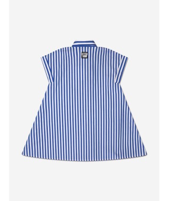 DKNY Girls Striped Shirt Dress in Blue soldes