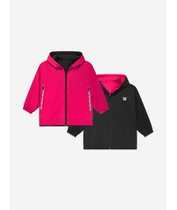 DKNY Girls Reversible Hooded Windbreaker in Pink le concept de la Pate a emporter 