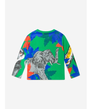 KENZO Boys Organic Cotton Long Sleeve Iconics T-Shirt français