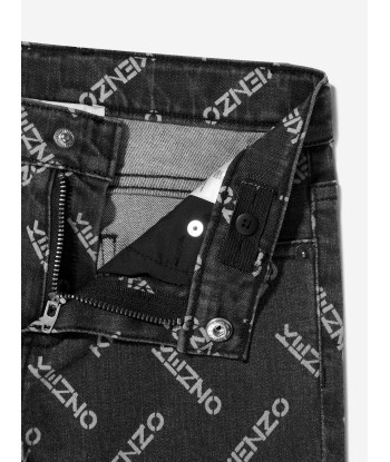 KENZO Boys Slim Fit Logo Print Jeans prix