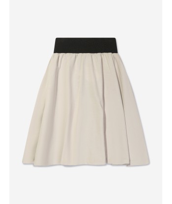 DKNY Girls Zip Up Long Skirt in White pas chere