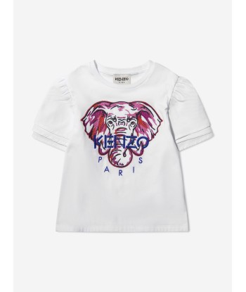 KENZO Girls Organic Cotton Elephant T-Shirt Venez acheter