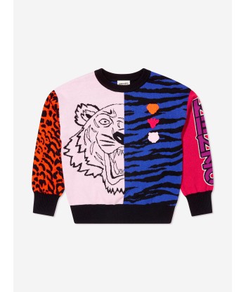 KENZO Girls Jacquard Knitted Tiger Jumper Venez acheter