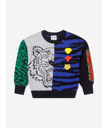 KENZO Boys Jacquard Knitted Tiger Jumper de technologie