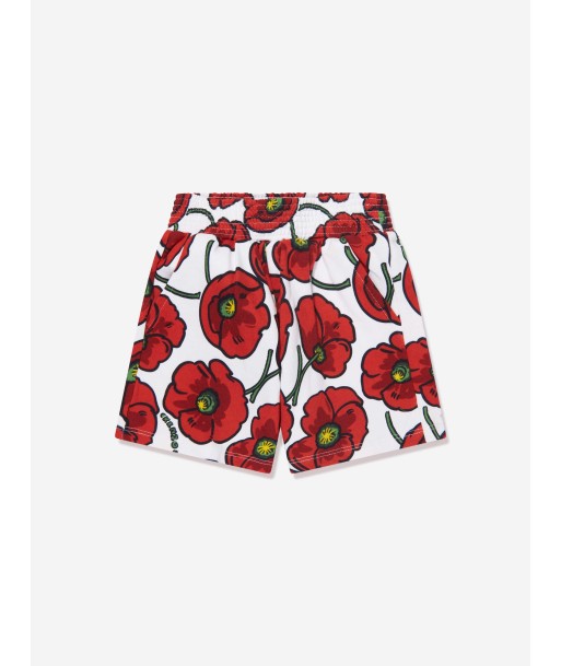 KENZO Girls Poppy Print Shorts in Cream 2023