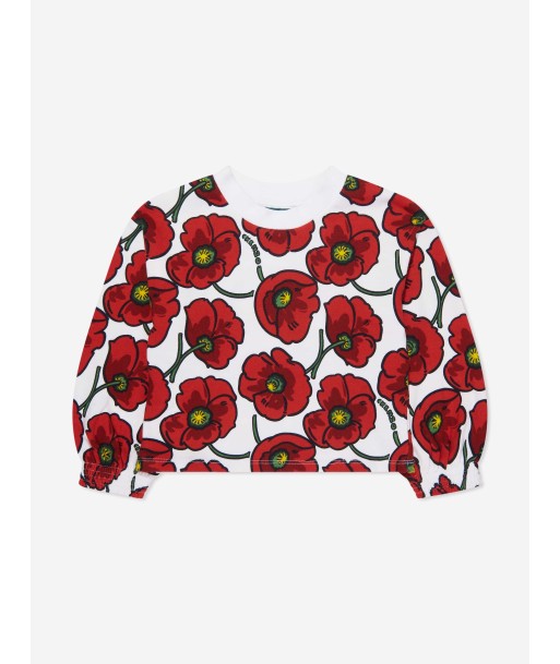 KENZO Girls Poppy Print Sweatshirt in Cream JUSQU'A -70%! 